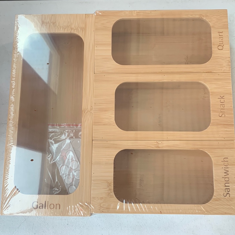 4 piece- Wooden Ziploc Bag Organizer